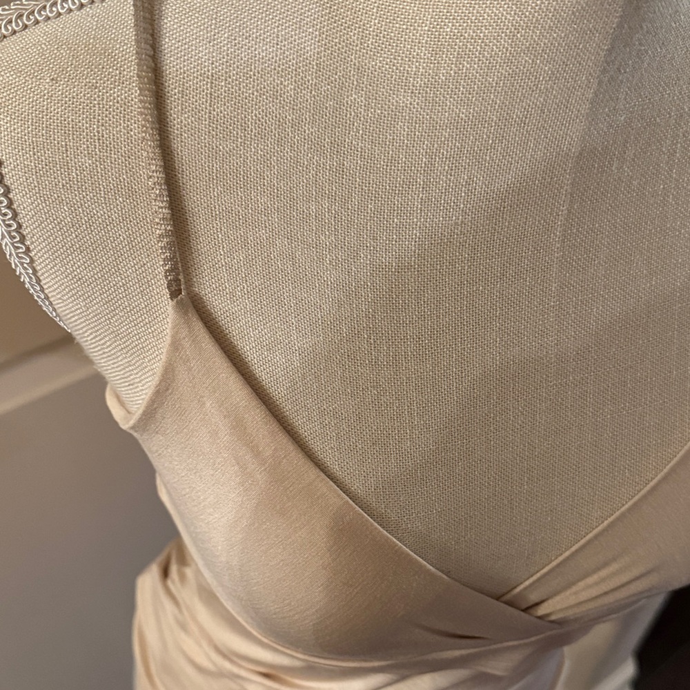 Silk Beige Cami with Delicate Straps - Picture 2 of 7